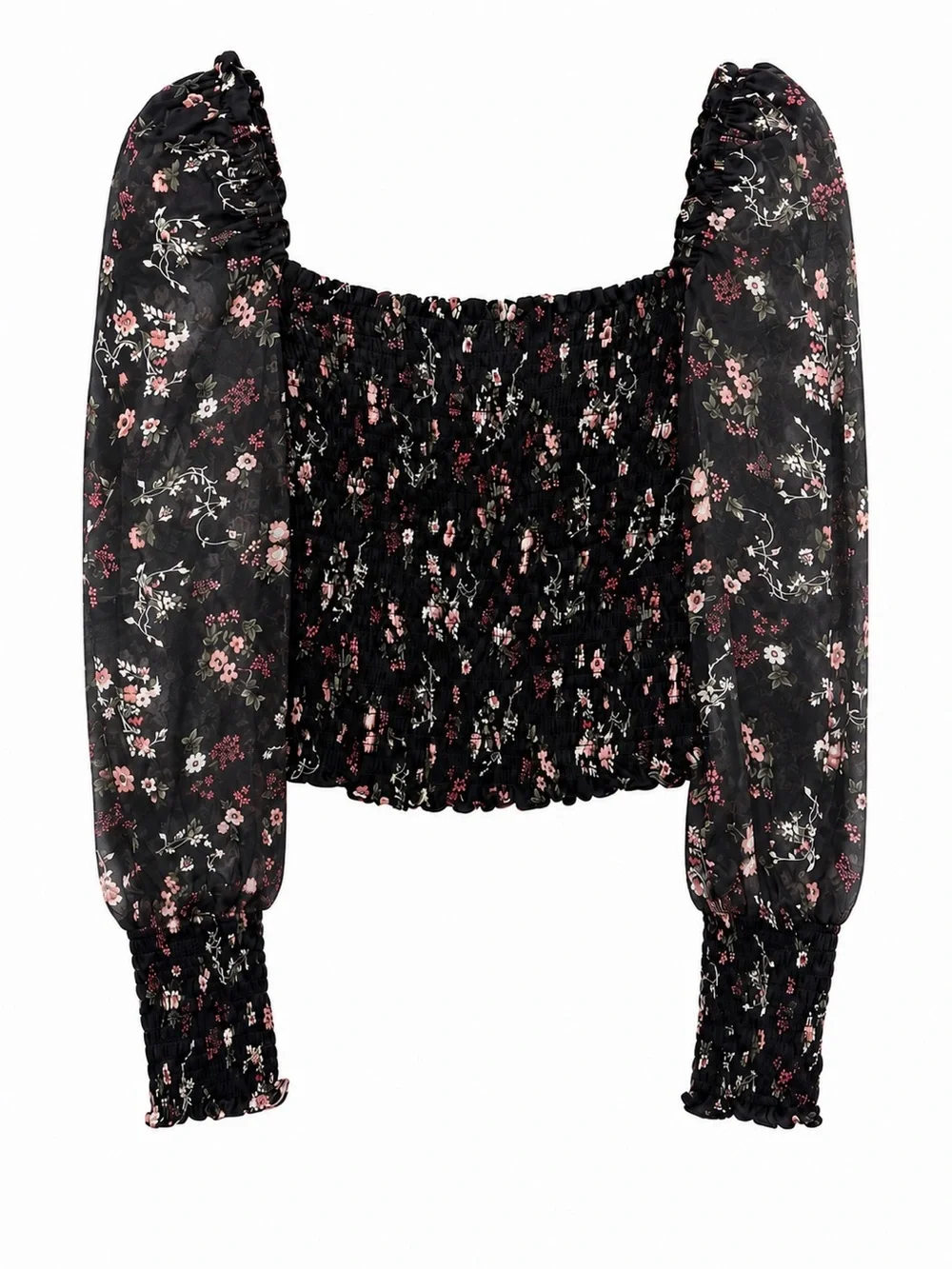 Reformation Pinto Top In Jolene Ditsy Floral Black & Light Pink Women’s Size XS